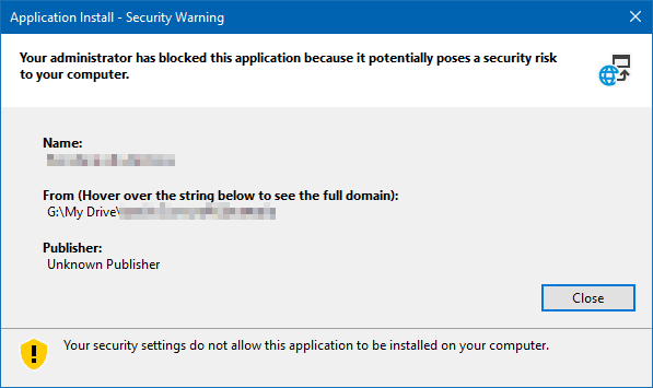 ClickOnce: los ajustes de seguridad no permiten que esta aplicación se instale